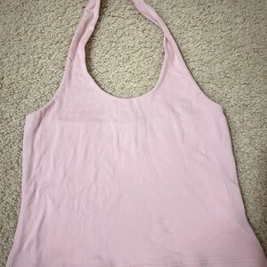 Pink Halter Neck Women's Top